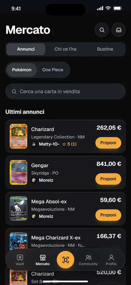 Il mercato con la mappa dei negozi